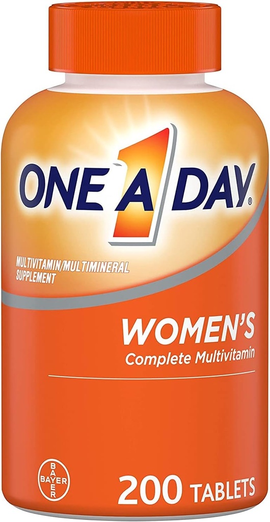 One A Day Women 's Multivitamin, tillæg med vitamin A, C, D, E og zink til immunforsvar, B12, biotin, calcium & mere, tablet 200 tal