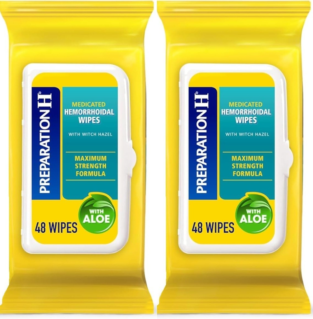Præparation H Hæmoroide flushbare servietter med Heks Hazel til hudirritation Relief - 48 greve (pakke med 2)