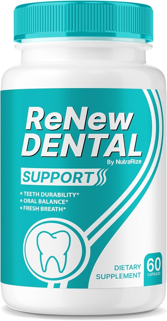 Renew Dental Support Pills, Renew Dental Capsules, Advanced Formel for Oral Health, Renew Dental Supplement for Tænder og Gums Wellness, Renew Dental Anmeldelser (60 Kapsler)