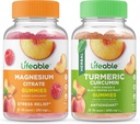 Lifeable Magnesium 85mg + gurkemeje, Gummies Bundle - Great Tasting, Vitamin Supplement, Gluten fri, GMO fri, Chewable Gummy
