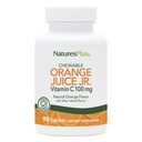 NaturesPlus Orange Juice Junior Chewable C-vitamin - 100 mg, 90 Vegetariske tabletter - Immun Support, Antioxidant - Genert på maven - Gluten- Free - 90 Serveringer