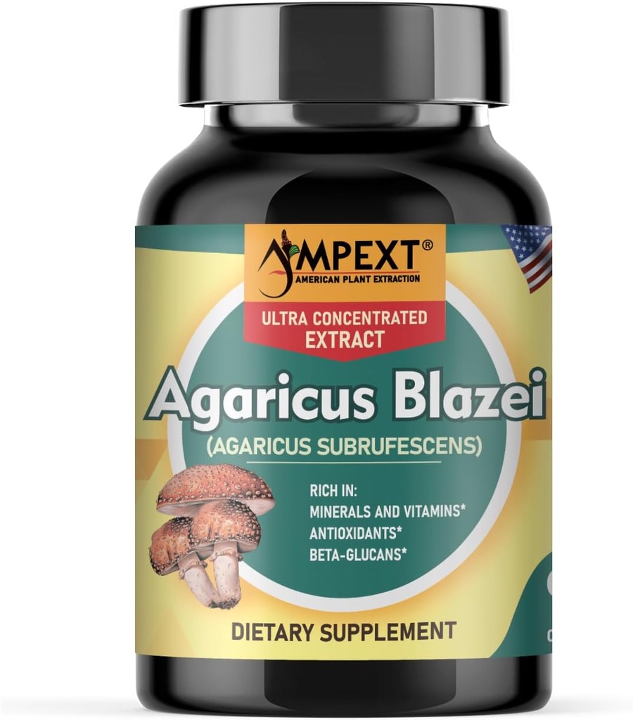 Agaricus Blazei Mushroom Extract - Immune Boost, Balanced Levels, Adaptogenic Properties – 90 Capsules