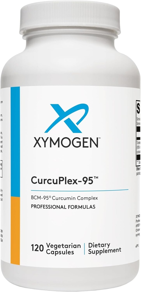 XYMOGEN CurcuPlex- 95 - Gurkemeje supplement med forbedret biotilgængelighed - Daglig Brain Support Supplement (120 Vegan Gurkemeje kapsler)