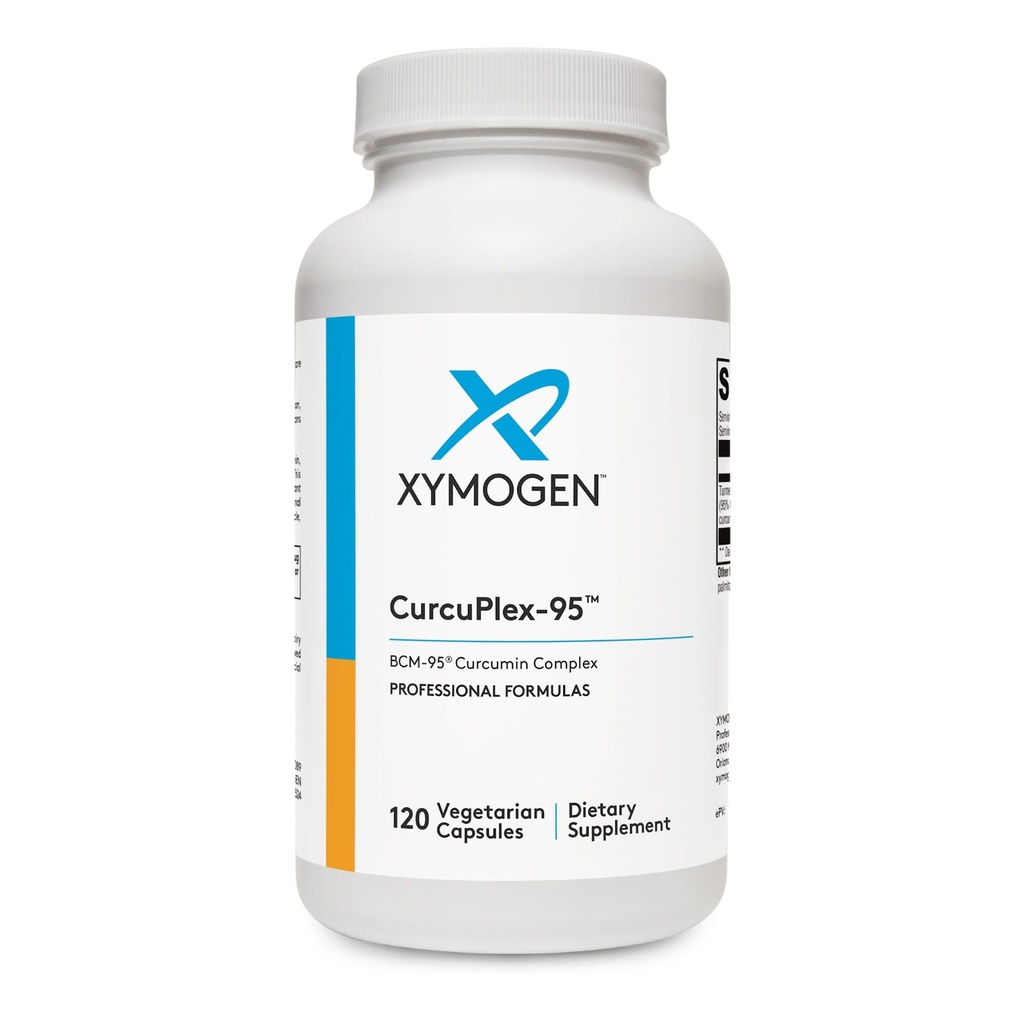 XYMOGEN CurcuPlex- 95 - Gurkemeje supplement med forbedret biotilgængelighed - Daglig Brain Support Supplement (120 Vegan Gurkemeje kapsler)