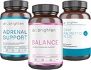 Dr. Brighten PCOS Basic Kit - Women 's Hormone Balance, Adrenal Support, og Saw Palmetto Plus