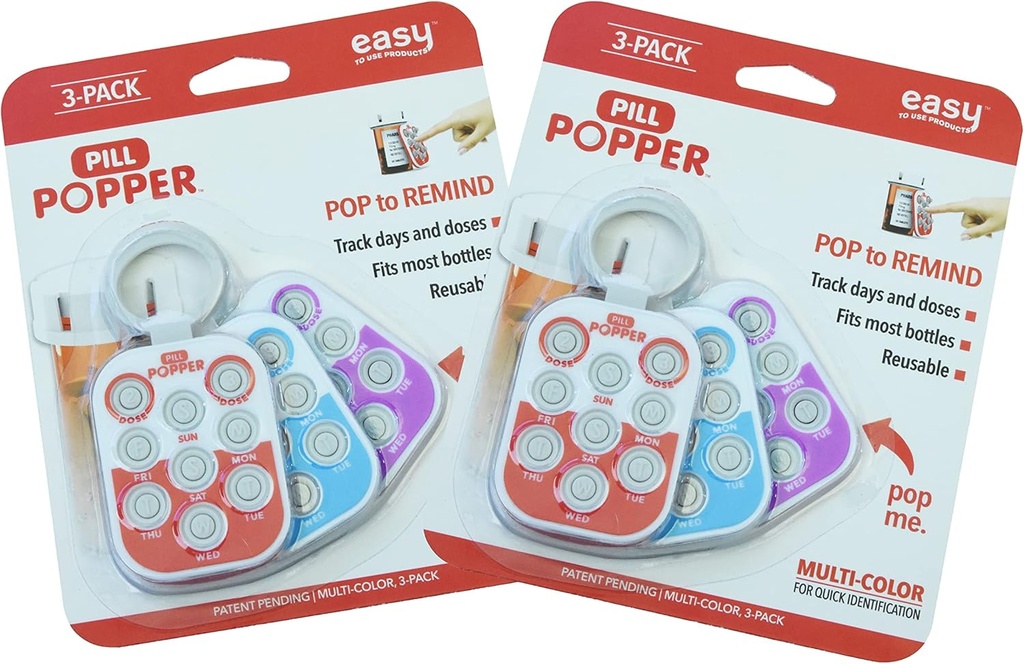 Pille Popper - Hukommelseshjælpemidler Medicin Dose Tracker (6 Pack)