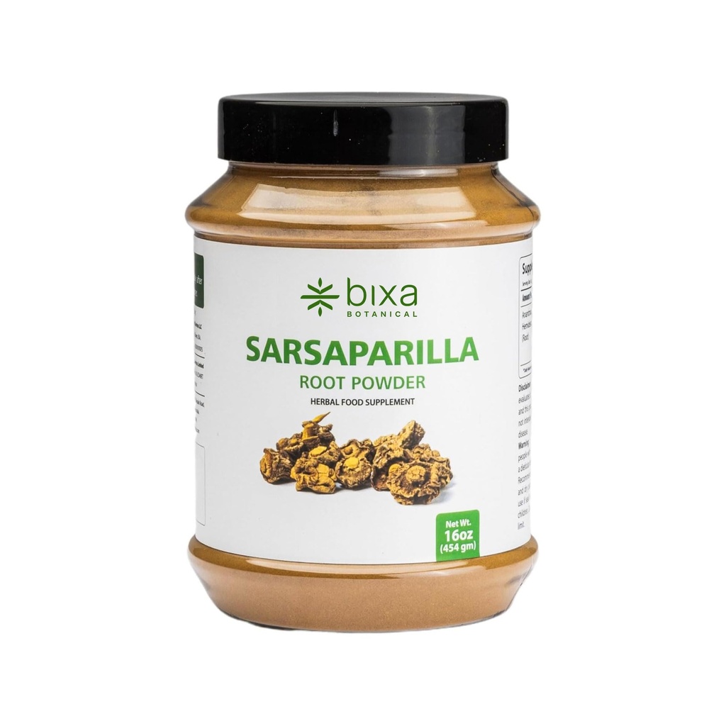 bixa BOTANINIC Sarsaparilla Root Powder Name 124; Hemidesmus Indicus (Anantmool) # 124; Ayurvedic Herbal Supplement # 124; Gluten Free, Non- GMO, Steam behandlet, Vegan, 100% Pure, 140 + År af urtearv # 124; 1 LB / 16oz