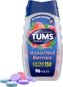 TUMS Extra Strength Assorted Berries Antacida Tablets for Heartburn Relief, 96 tæller
