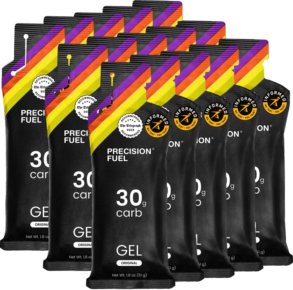 Præcision Brændstof 30 Energy Gels - Mild, Neutral Arm Running Gels for Endurance Atleter, 30g Kulhydrat, Easy- to- Digest, Perfekt til Running & Long- Varighed Sport (Pack of 15)