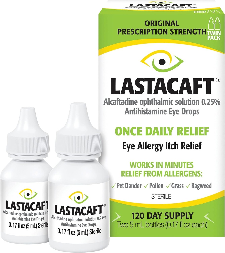 LASTACAFT Når dagligt øje Allergi Itch Relief Drops, (2 Greve) 120 Day Supply, Eksklusiv