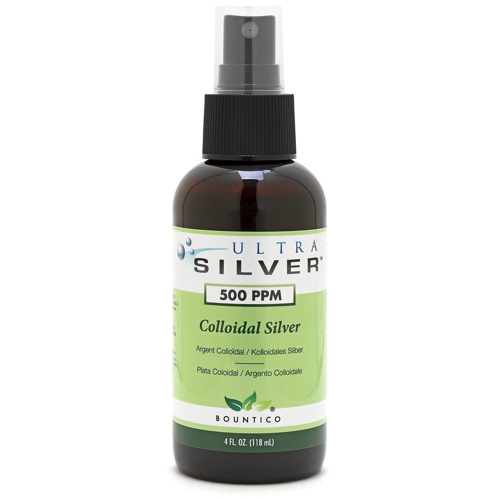 Ultra Sølv Kolloid Sølv - 124; 500 PPM - 124; 4 Ounce - 124; Fine Mist Spray