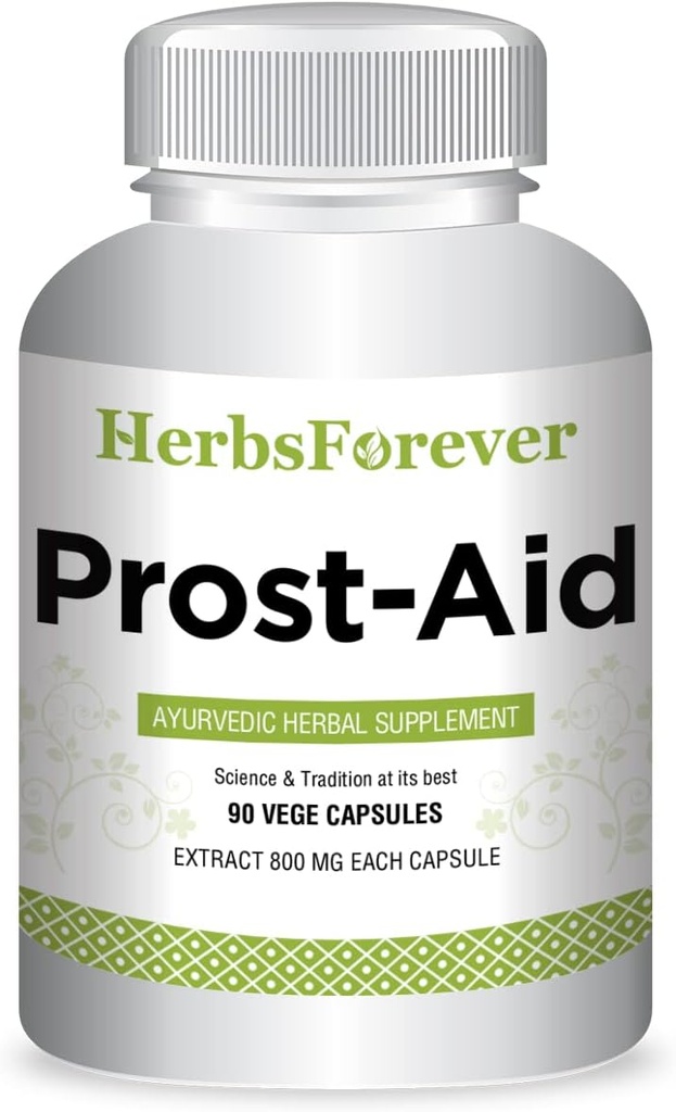 Herbseverly Prostaid Ayurvedic Herbal supplement til mænds wellness szág 124; 90 Veggie kapsler, 800mg Hver, Naturlig støtte til total sundhed & vitalitet