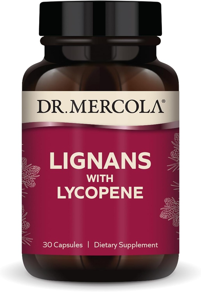 Dr. Mercola Lignans med Lycopene Supplement, 30 Servering (30 kapsler), Ikke GMO, Soy Free, Gluten Free