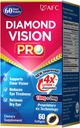 AFC Japan Diamond Vision PRO - Forbedret, Up-Sized Formel - Lutein & Zeaxanthin 4X med øjenvitaminer - Visual Health Supplement for voksne, Screen Exposure, Night Use, 60 Softgel