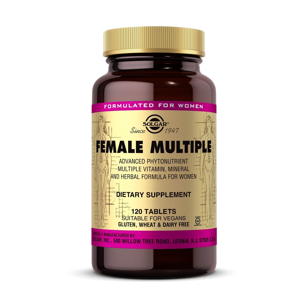 Solgar Kvinde Multipel, 120 tabletter - Multivitamin, Mineral & Herbal Formel for kvinder - Avanceret Phytonutrient - Vegan, Gluten Free, Dairy Free, Kosher - 40 Servere
