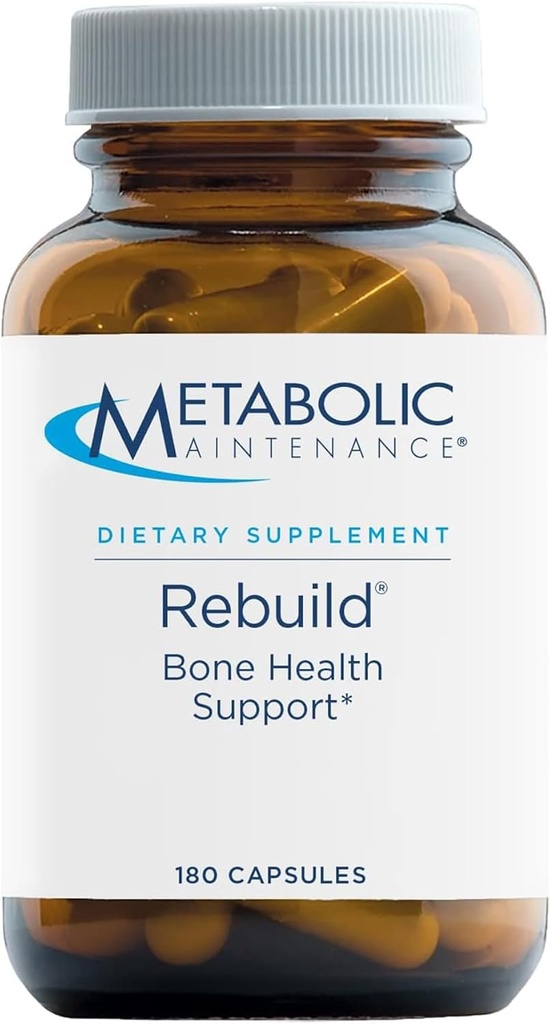 Metabolisk vedligeholdelse Rebuild - Knoglehelbredssupporttillæg med calcium, Vitamin D + K2, Zink, Magnesium Citrate + Trace Minerals, Ingen Fillers (180 kapsler)