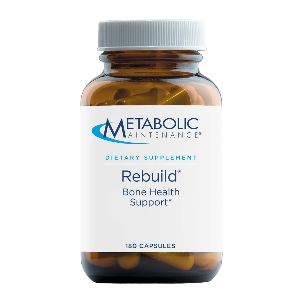 Metabolisk vedligeholdelse Rebuild - Knoglehelbredssupporttillæg med calcium, Vitamin D + K2, Zink, Magnesium Citrate + Trace Minerals, Ingen Fillers (180 kapsler)