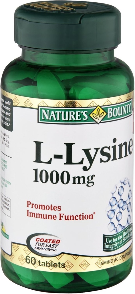 Naturens Bounty L- Lysin 1000 mg, 60 tabletter (pakning med 3 tabletter)