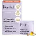 Perelel 1. Trimester Prenatal Pack, Multivitamin med folat, D-vitamin, Omega 3, Jern & Ingefær, Nutritional Support for Early Graviditet, Soy & Gluten Free, Non GMO, 30 Daily Pill Packs