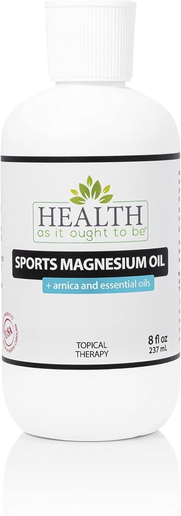 Sundhed som det forventes at være sport Magnesium Oil + Arnica og essentielle olier supplement # 124; Læge Formuleret for atleter og aktive voksne, Natural Muscle Rub og workout Inddrivelse # 124; 8 Ounce