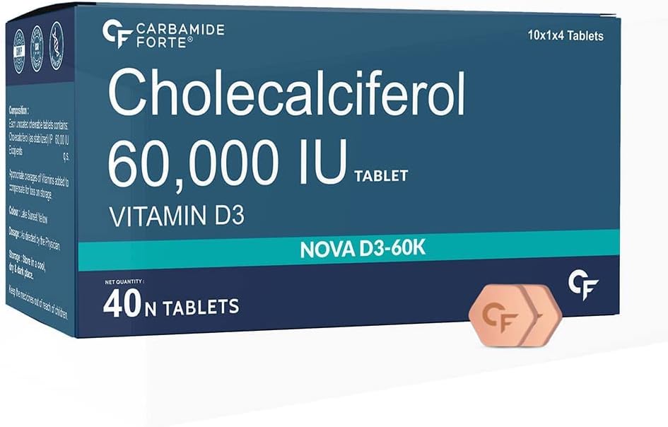 Vitamin D3 60000 IE - Chewable Cholecalciferol D tilskud til kvinder & mænd - 40 tabletter
