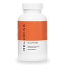 Reluminer Gluta 500 tyggetabletter med Glutathion, Hyaluronsyre, C-vitamin, Biotin & Collagen - Understøtter hud Tone & Glow - Fruit Punch Flavor - Lavet i USA - 60 tabletter