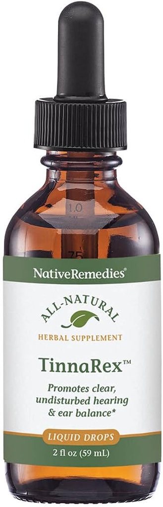 Native Remedies TinnaRex - Alle naturlige herbal supplement fremmer klar og uforstyrret hørelse - Understøtter Øre strukturer, lyd Conduction og Conveyance - 59 ml