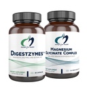 Design for sundhed Magnesium Glycinate Complex (60 kapsler) & Digistzymes (60 kapsler) Bundle - fordøjelsesenzymer til lejlighedsvis gas & bloating med høj absorption Magnesium supplement