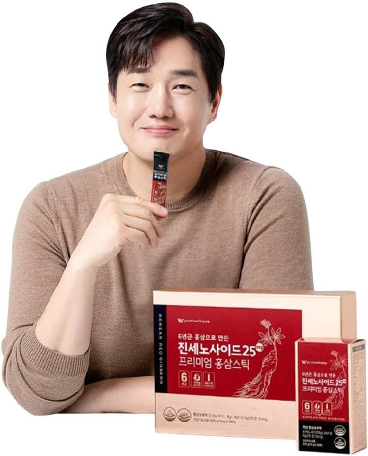 K- Herb Premium Koreansk rød Ginseng Sticks flydende transportable sticks med koreansk rød Ginseng Extract Ingen konserveringsmidler (Ginsenosid 25mg 60P)