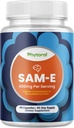 Pure SAM E Supplement 400mg - Nootropic SAM E 400mg Per Serving for Memory & Brain Support, Joint & Liver Health - Natural S-adenosylmethionine for Mood Balance - 90 Capsules