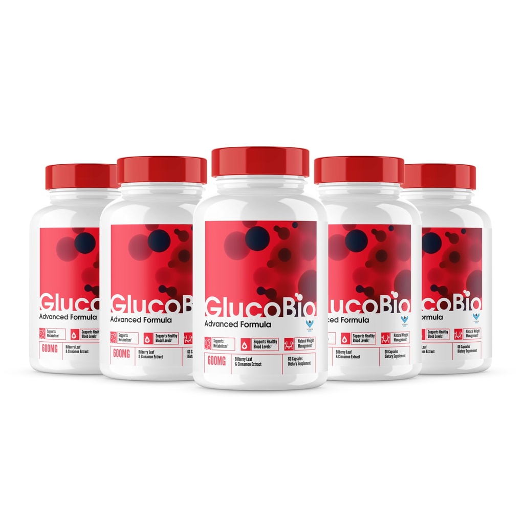 (Officiel 5 Pack) Glucobio kapsler, Glucobio Bio blodpiller Advanced Formel, Glucobio Alle naturlige ingredienser, GlucaBio Maksimal styrke, Glucobio, Glucobio blod, Glycogen Support (300 Caps)