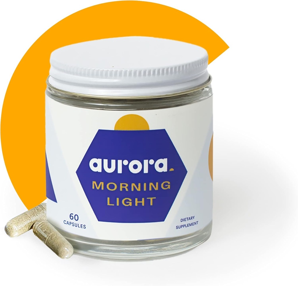 Morgenlys, All- Natural Brain Booster, immunbooster, og energi supplement, med Ashwagandha, Holy Basil, Maca Root, og vitamin B Complex, 60 kapsler - Aurora