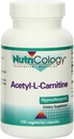 Nutricology Acetyl- L- Carnitin 500mg Supplement - Metabolisme og energistøtte, ALC, fri form Aminosyre, Vegetariske kapsler - 100 Tæl