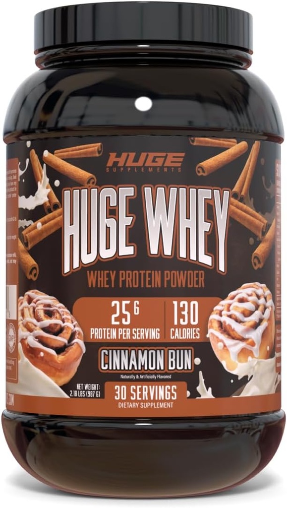 Kæmpe Whey, Protein Powder for Muscle Gain, 25g Protein, 12g EAA, Understøtter Muscle Growth, Performance & Recovery (Kanel Bun, 30 Servere)