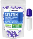 XPRS Nutra Størrelse 3 Tomme kapsler - 100 Tomme Gelatine kapsler - Piller gør det - Pure Bovin Pill Gel Caps til Do- It- Yourself Kosttilskud (lilla / hvid)