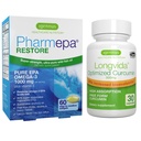 Pharmepa Restore & Longvida Lipideret Curcumin 500 mg Bundle, 1000mg Pure EPA Omega-3 Fish Oil & Ultra Bioavailable Curcumin, af Igennus