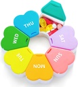 Ugentlig Pill Organizer, Pill Box 7 Dag, OAAO Stor kapacitet Compartments Pill Containers Flower Portable Box Case for Pills Vitamin Fish Oil Medicine Kosttilskud Organizer