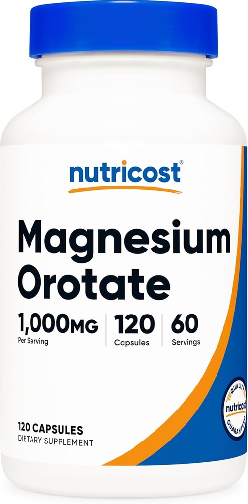Nutricost Magnesium Orotere kapsler 1000mg, 120 Caps - 60 Servering, 500mg Per Capsule, Non- GMO, Gluten Free