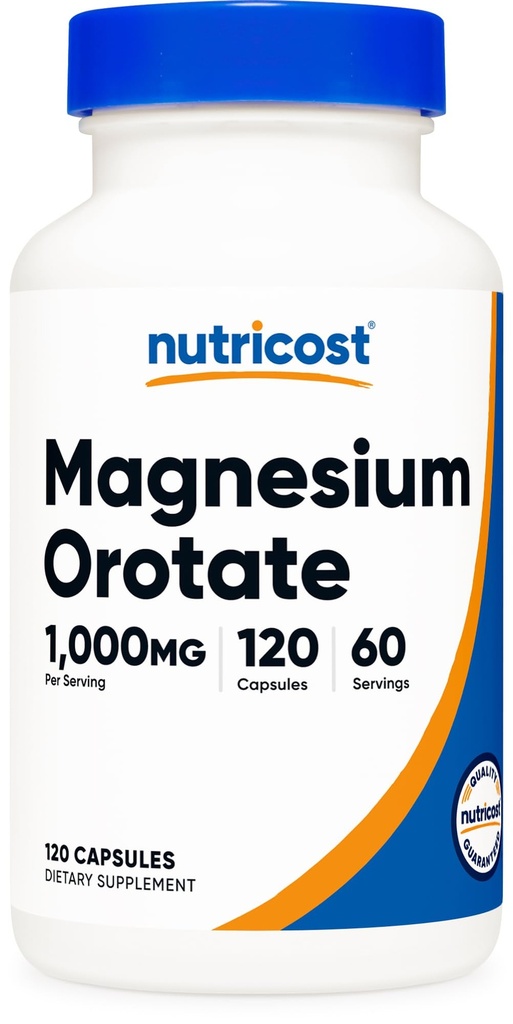Nutricost Magnesium Orotere kapsler 1000mg, 120 Caps - 60 Servering, 500mg Per Capsule, Non- GMO, Gluten Free