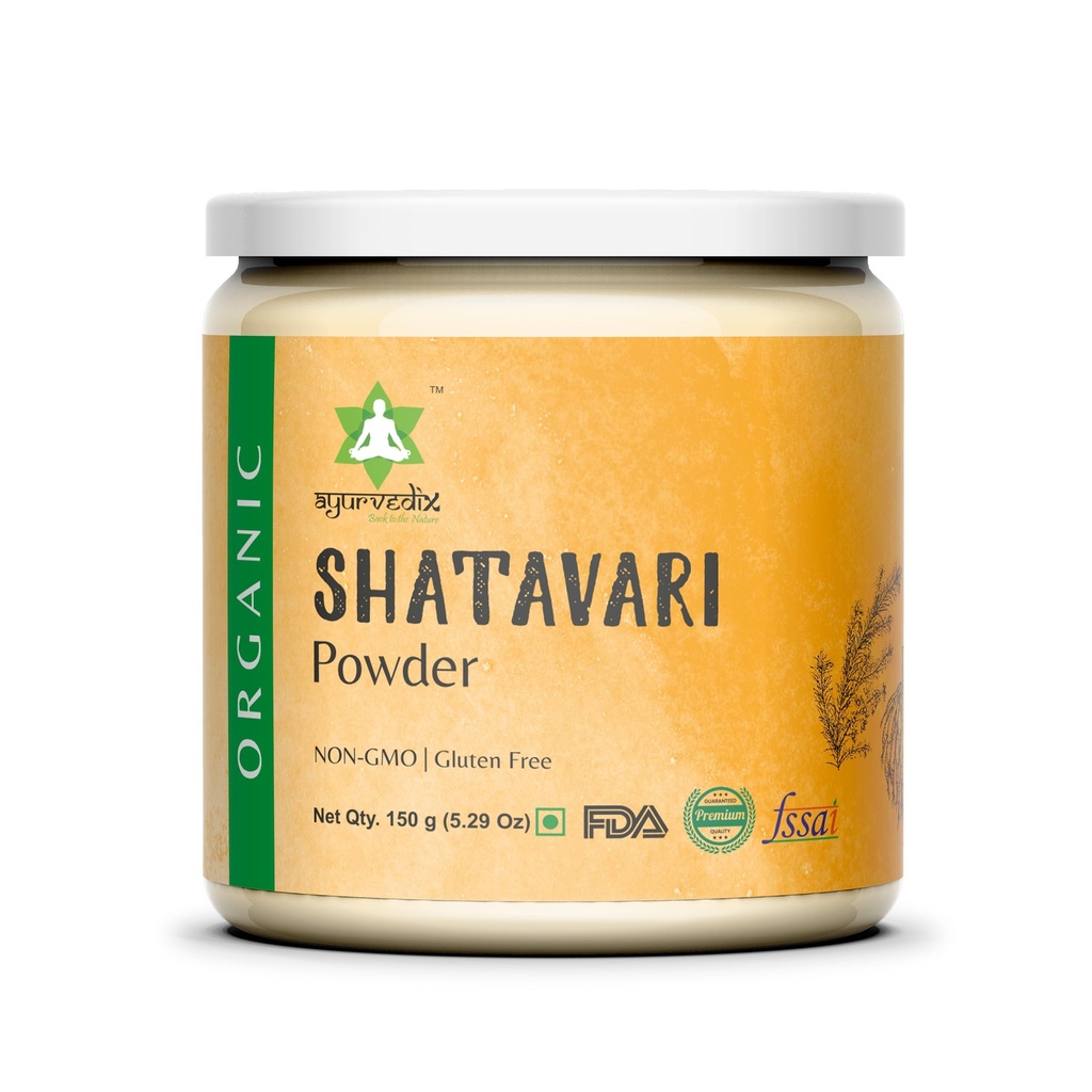 Organic Shatavari Powder - Asparagus racemosus Herbal supplement understøtter menstruation kramper Relief, Hormonal balance, øger immunitet og inflation reaktion - 150gm / 5.2oz