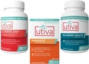 15% Bundle Utiva Cranberry Pacs Supplement for Urinary Tract Health 30 Vegi Capsule + Utiva Probiotic for Gut and Urinary Tract Health 30 Forsinket Release Vegi Capsule + Utiva Blogen Health 60 Capsule