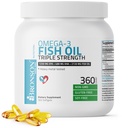 Bronson Omega 3 Fish Oil Triple Styrke 2720 mg, High EPA 1250 mg DHA 488 mg, Non- GMO Heavy Metal Testet, 360 Softgels