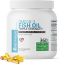Bronson Omega 3 Fish Oil Triple Styrke 2720 mg, High EPA 1250 mg DHA 488 mg, Non- GMO Heavy Metal Testet, 360 Softgels
