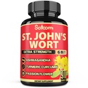 Satomi St. John 's Wort Capsules Extract Supplement - 6 urter Ækvivalent 5050 mg - Følelsesmæssig balance, Joyful Mood & Mood Support - 1 Pack 90 Veggie Caps 3- Måned Supply