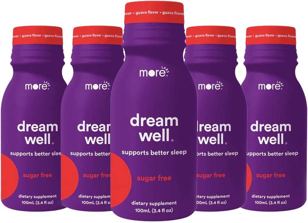Flere Labs Dream Well Holistic Sleep Shot Drink 5 Pack Note 124; Non- Habit Forming Note 124; Lemon Balm, Melatonin og Glycine Buddy 124; Sleep Support Solution
