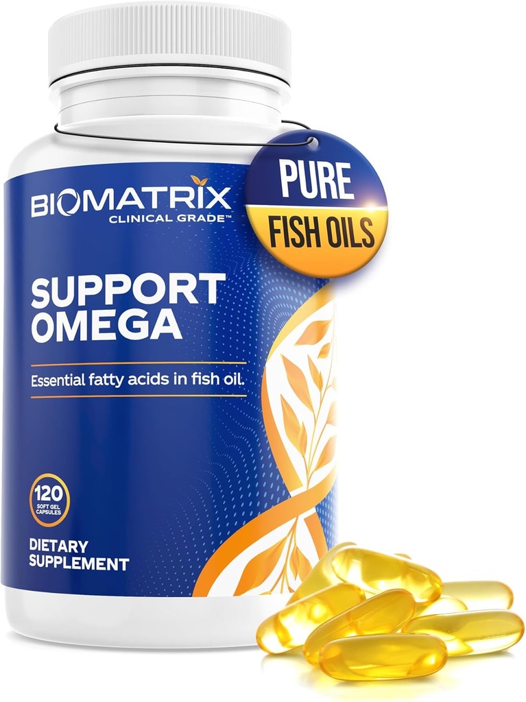Støtte Omega (120 Gel kapsler) Omega 3 Fish Oil Supplement - Kardiovaskulær, Muskuloskeletale Support