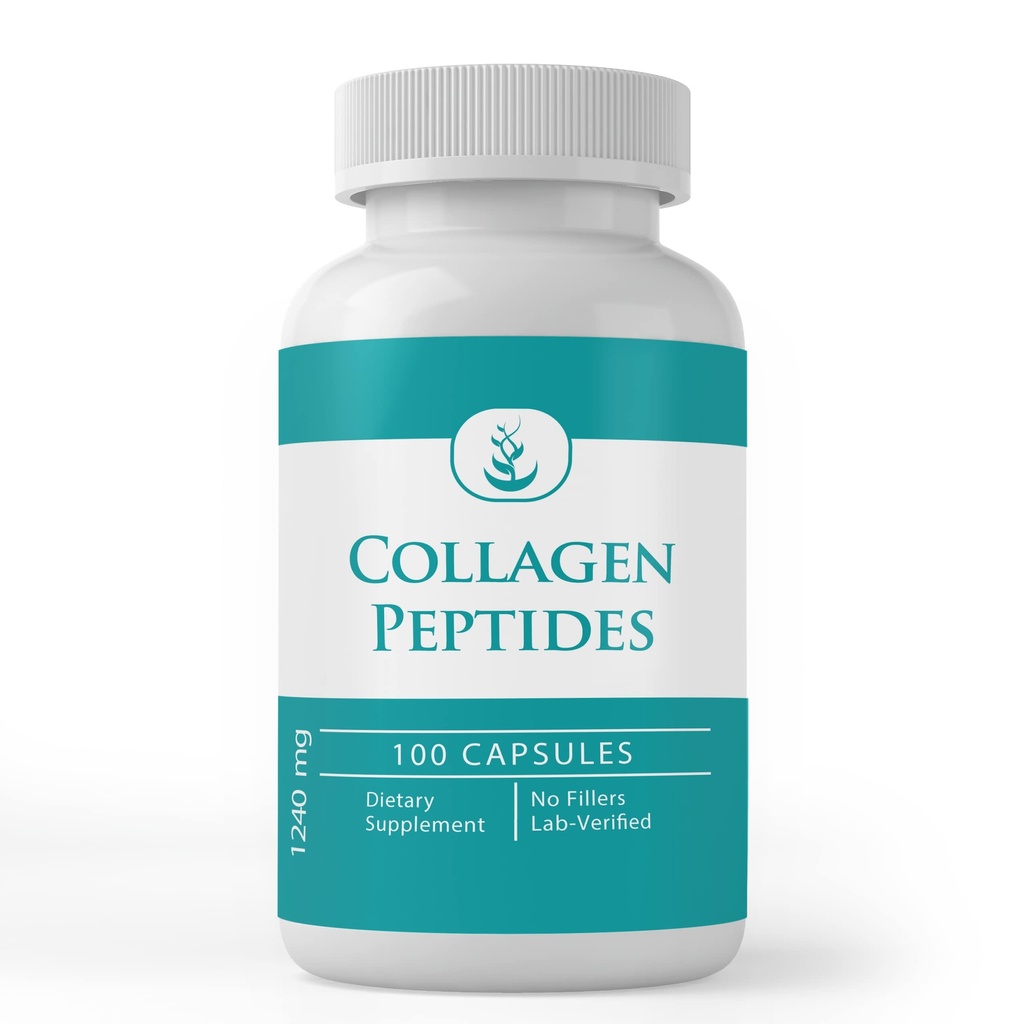 Pure Original Ingredienser Collagen Peptid, (100 kapsler) Pure, Ingen tilsætningsstoffer eller Fillers, Lab Verified