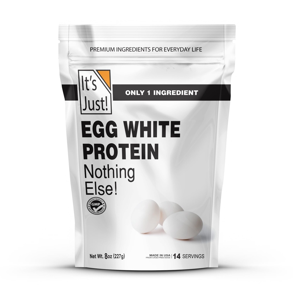 Det er bare! - Egg White Protein Powder, Lavet i USA fra Cage-Free Æg, Tørrede æg Whites (Unflavored, 8oz)