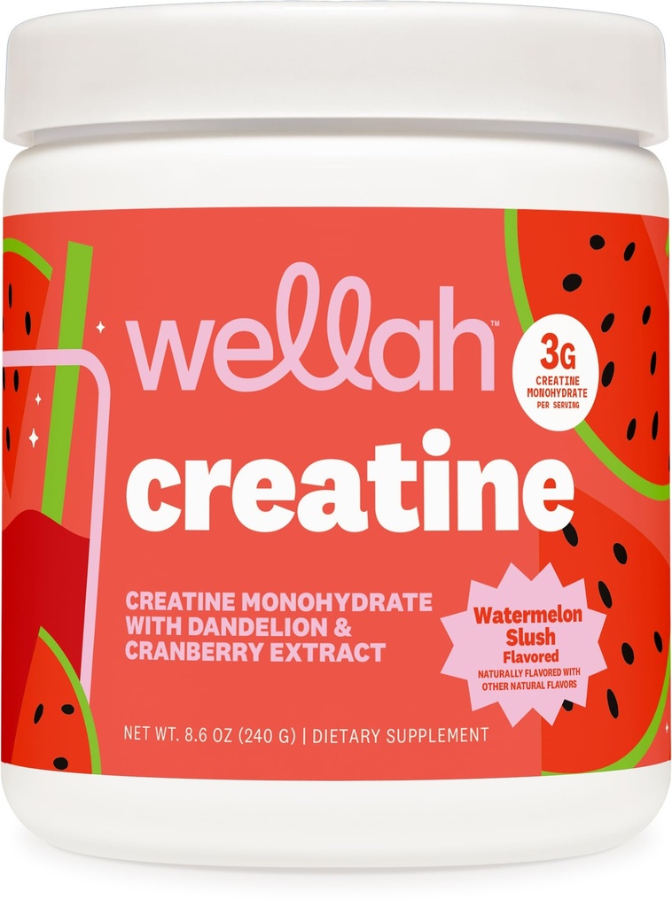 Wellah Creatin for Women (50 Servere, Watermelon Slush) - Creatin monohydrat med Mælkebøtte & Tranberry Extract