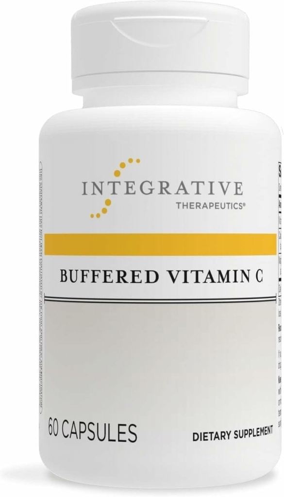 Integrative Therapeutics Buffered Vitamin C 1,000 mg - Easy, Daily Immune Support with Magnesium & Calcium* - Antioxidant Support for Healthy Skin & Connective Tissues* - 60 Vegan Capsules, 1